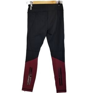 Zella Leggings Medium Black and Burgundy Side Zip